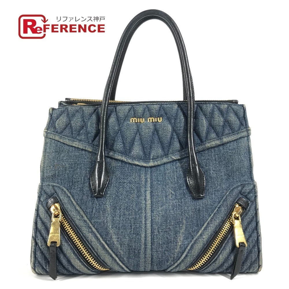 Miu Miu denim biker blue bag handbag tote - Picture 1 of 9